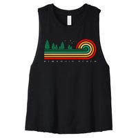 Evergreen Vintage Stripes Pemaquid Beach Maine Women's Racerback Cropped Tank