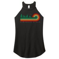 Evergreen Vintage Stripes Pemaquid Beach Maine Women's Perfect Tri Rocker Tank