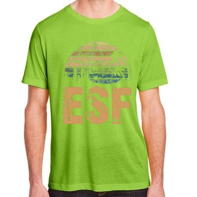 ESF Vintage Sunset Distressed Funny Adult ChromaSoft Performance T-Shirt