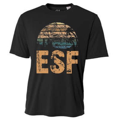 ESF Vintage Sunset Distressed Funny Cooling Performance Crew T-Shirt