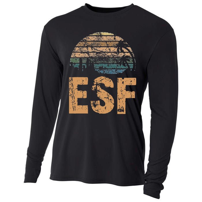 ESF Vintage Sunset Distressed Funny Cooling Performance Long Sleeve Crew