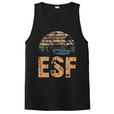 ESF Vintage Sunset Distressed Funny PosiCharge Competitor Tank