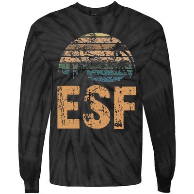 ESF Vintage Sunset Distressed Funny Tie-Dye Long Sleeve Shirt