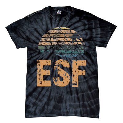 ESF Vintage Sunset Distressed Funny Tie-Dye T-Shirt