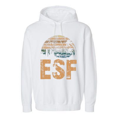 ESF Vintage Sunset Distressed Funny Garment-Dyed Fleece Hoodie