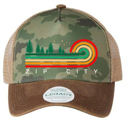 Evergreen Vintage Stripes Zip City Alabama Legacy Tie Dye Trucker Hat