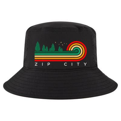 Evergreen Vintage Stripes Zip City Alabama Cool Comfort Performance Bucket Hat