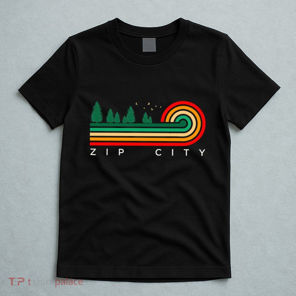 Evergreen Vintage Stripes Zip City Alabama T-Shirt