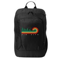 Evergreen Vintage Stripes Zip City Alabama City Backpack