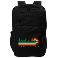 Evergreen Vintage Stripes Zip City Alabama Impact Tech Backpack