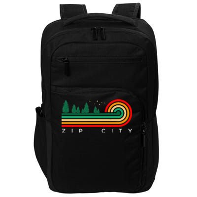 Evergreen Vintage Stripes Zip City Alabama Impact Tech Backpack