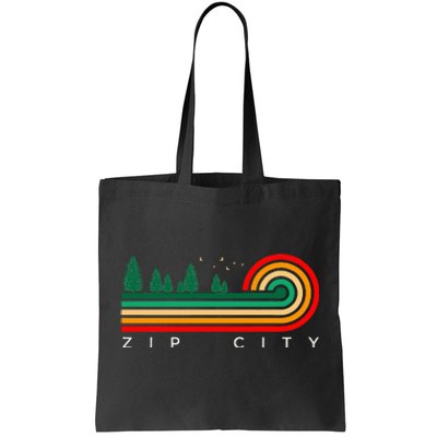 Evergreen Vintage Stripes Zip City Alabama Tote Bag