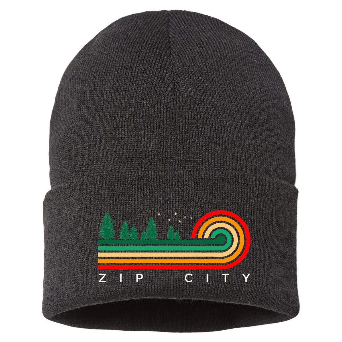 Evergreen Vintage Stripes Zip City Alabama Sustainable Knit Beanie