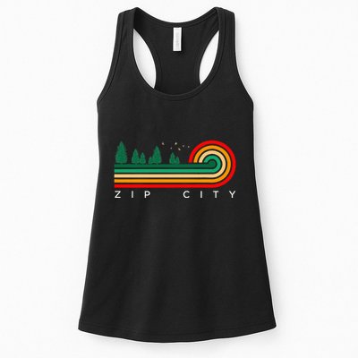 Evergreen Vintage Stripes Zip City Alabama Womens Tank Top