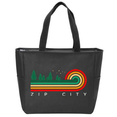 Evergreen Vintage Stripes Zip City Alabama Zip Tote Bag