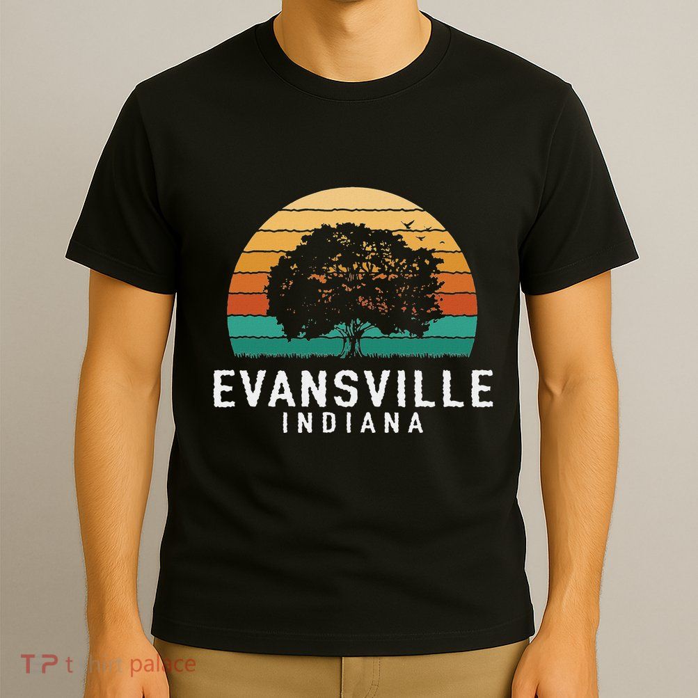 Evansville Vintage Sunset Indiana Souvenir T-Shirt