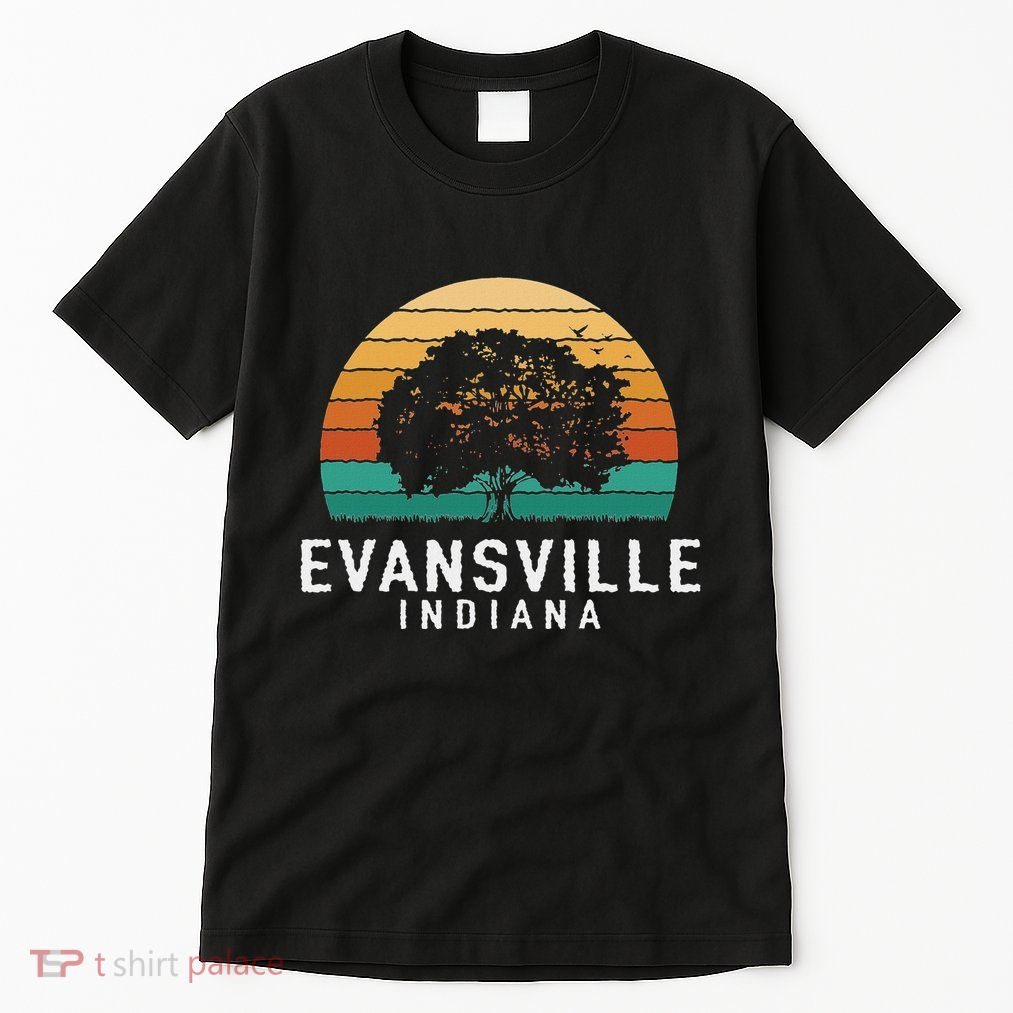 Evansville Vintage Sunset Indiana Souvenir Tall T-Shirt