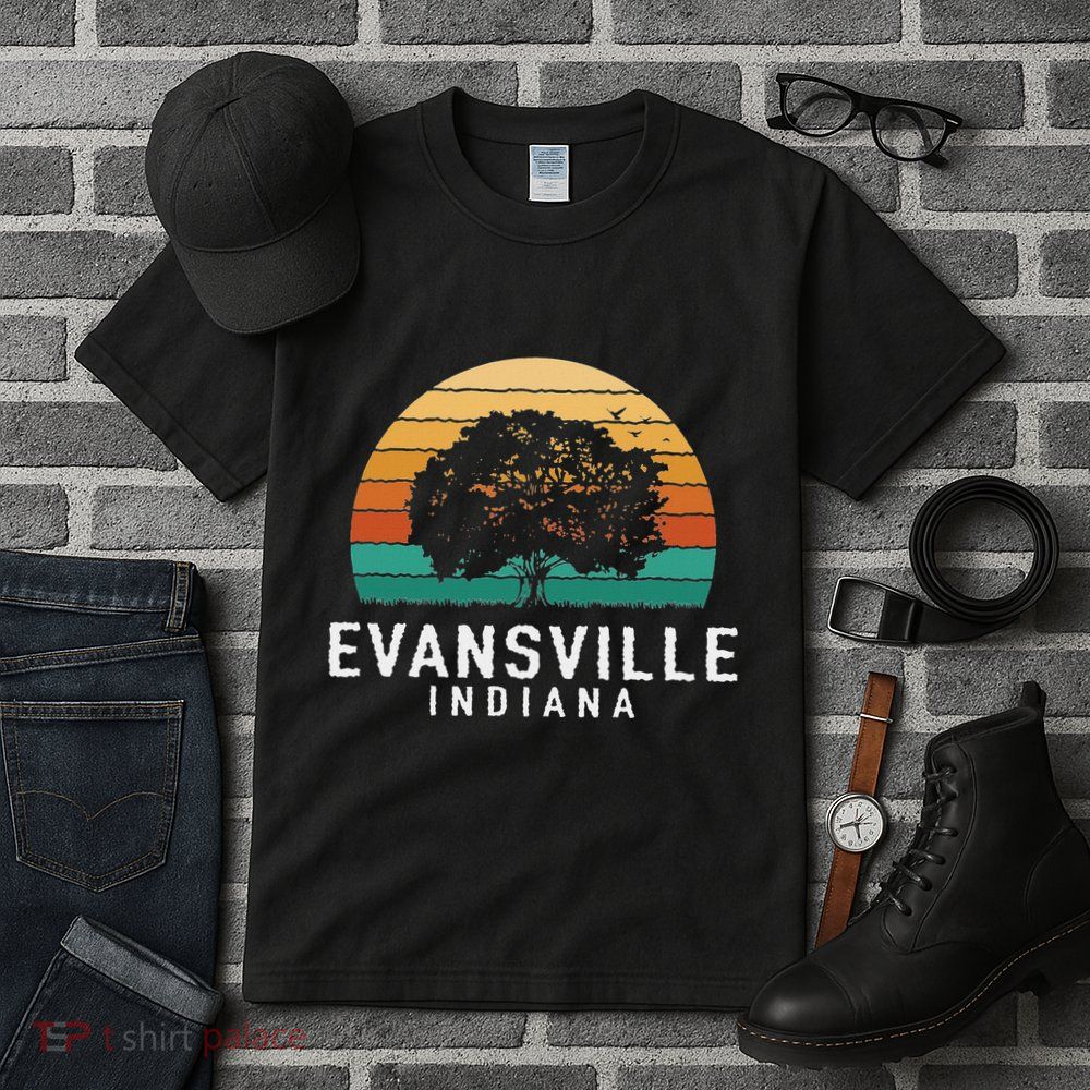 Evansville Vintage Sunset Indiana Souvenir Tall T-Shirt