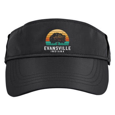 Evansville Vintage Sunset Indiana Souvenir Adult Drive Performance Visor