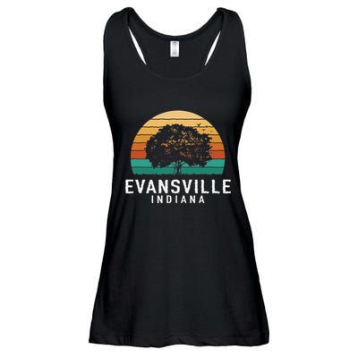 Evansville Vintage Sunset Indiana Souvenir Ladies Essential Flowy Tank