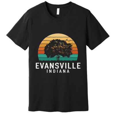 Evansville Vintage Sunset Indiana Souvenir Premium T-Shirt