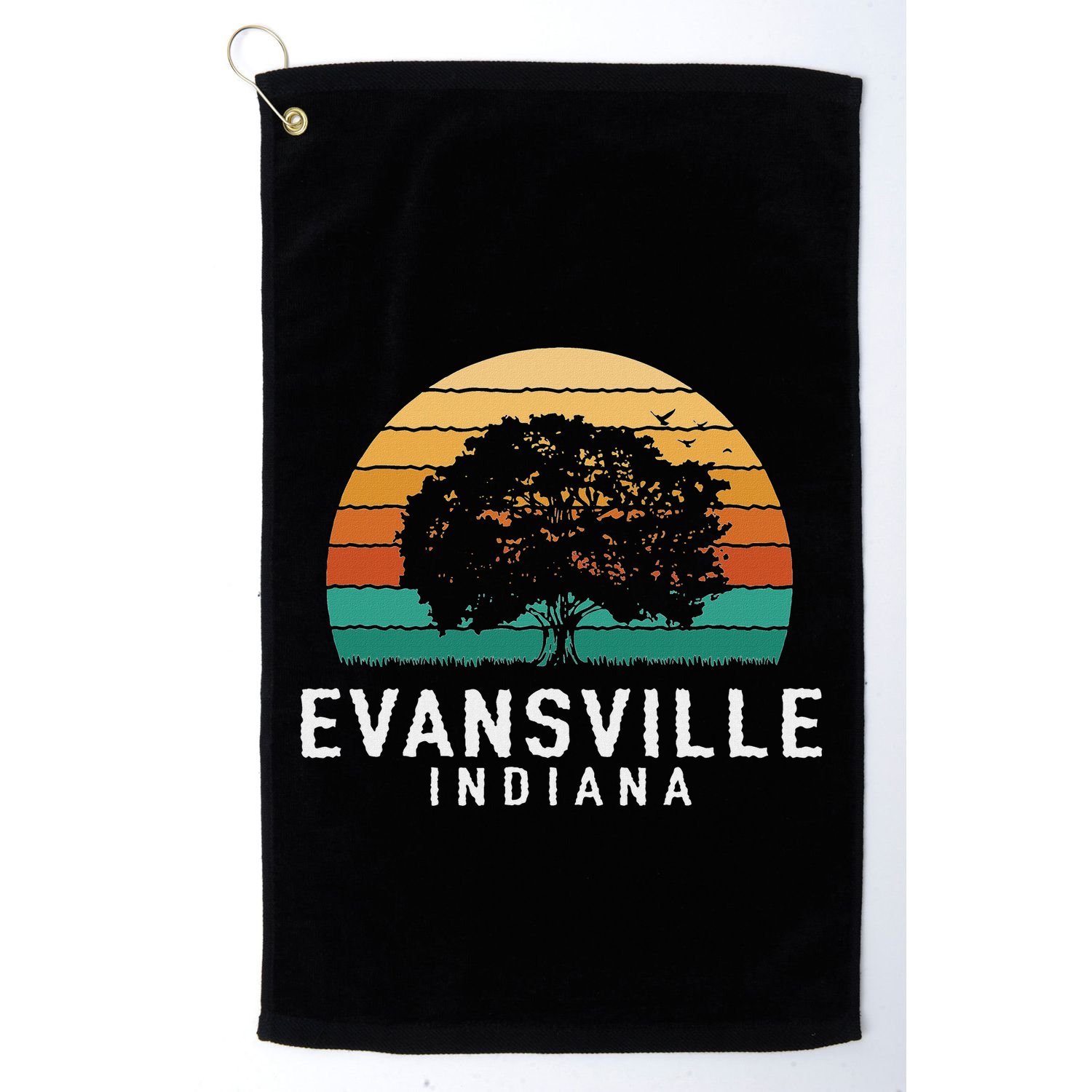 Evansville Vintage Sunset Indiana Souvenir Golf Towel