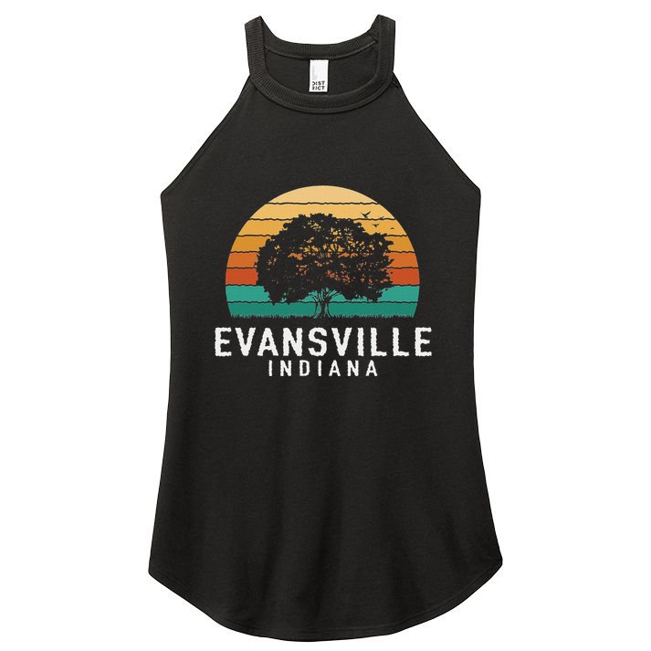 Evansville Vintage Sunset Indiana Souvenir Women's Perfect Tri Rocker Tank