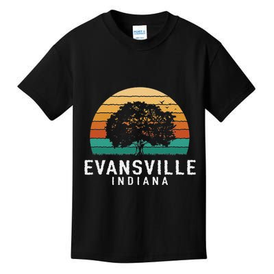 Evansville Vintage Sunset Indiana Souvenir Kids T-Shirt