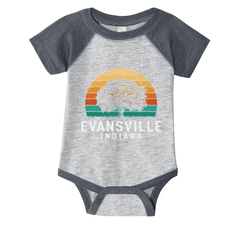 Evansville Vintage Sunset Indiana Souvenir Infant Baby Jersey Bodysuit