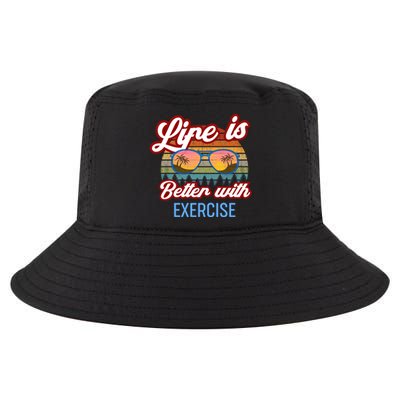 Excercise Vintage Sunset Gym Coach Personal Trainer Design Gift Cool Comfort Performance Bucket Hat