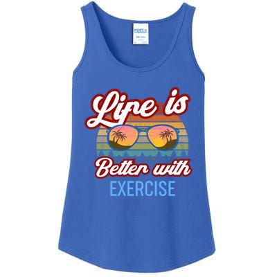 Excercise Vintage Sunset Gym Coach Personal Trainer Design Gift Ladies Essential Tank