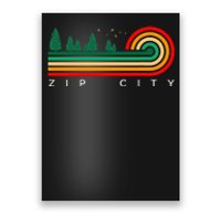 Evergreen Vintage Stripes Zip City Alabama Poster