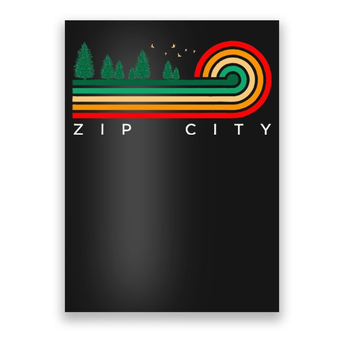 Evergreen Vintage Stripes Zip City Alabama Poster