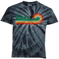 Evergreen Vintage Stripes Zip City Alabama Kids Tie-Dye T-Shirt