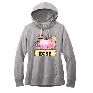 ECSE Valentine S Day Teacher Frame Women's Fleece Hoodie