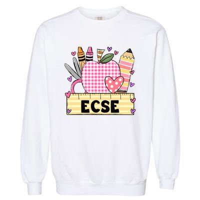 ECSE Valentine S Day Teacher Frame Garment-Dyed Sweatshirt