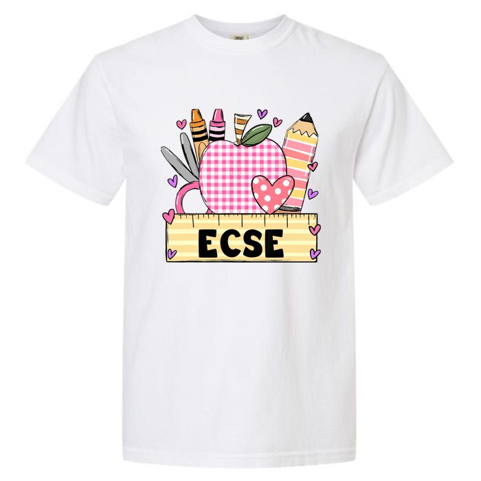 ECSE Valentine S Day Teacher Frame Garment-Dyed Heavyweight T-Shirt