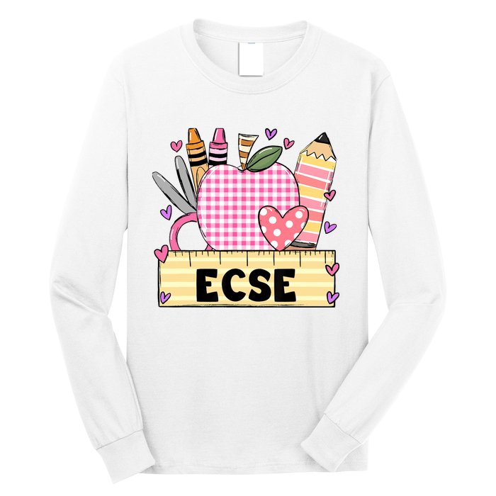 ECSE Valentine S Day Teacher Frame Long Sleeve Shirt