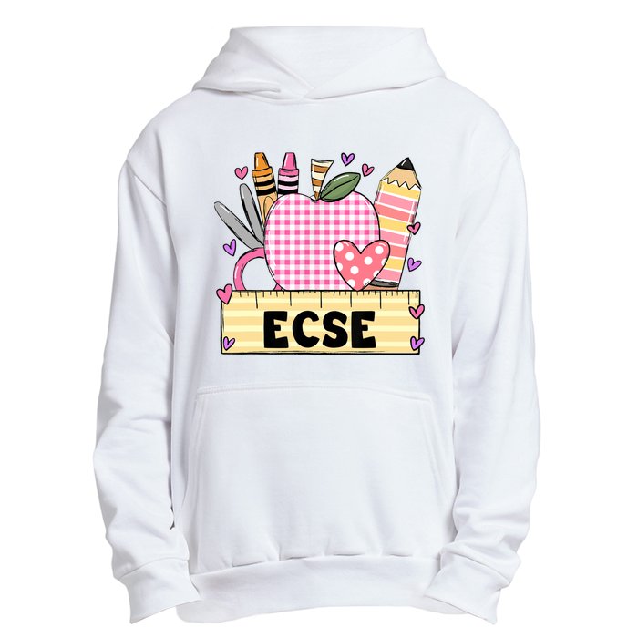 ECSE Valentine S Day Teacher Frame Urban Pullover Hoodie