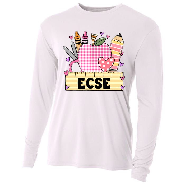 ECSE Valentine S Day Teacher Frame Cooling Performance Long Sleeve Crew