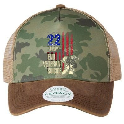 End Veteran Suicide Awareness 22 A Day Patriotic Us Flag Legacy Tie Dye Trucker Hat