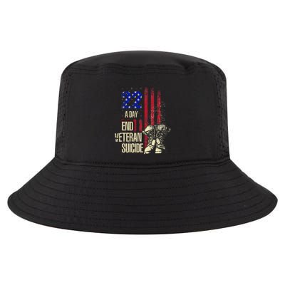 End Veteran Suicide Awareness 22 A Day Patriotic Us Flag Cool Comfort Performance Bucket Hat