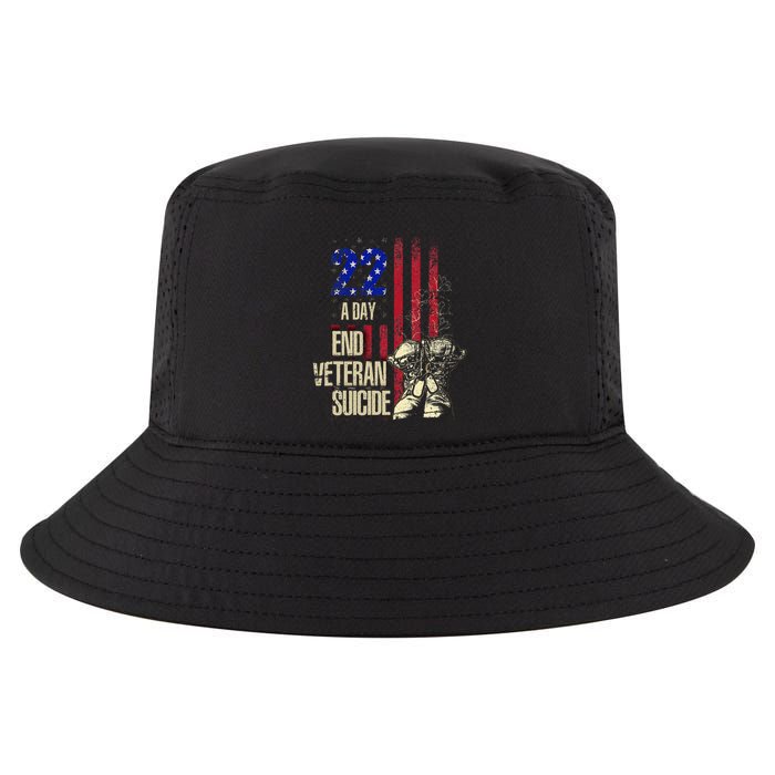 End Veteran Suicide Awareness 22 A Day Patriotic Us Flag Cool Comfort Performance Bucket Hat