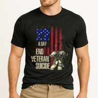 End Veteran Suicide Awareness 22 A Day Patriotic Us Flag Cooling Performance Crew T-Shirt