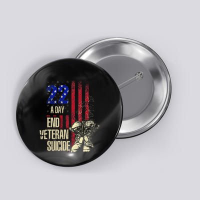 End Veteran Suicide Awareness 22 A Day Patriotic Us Flag Button