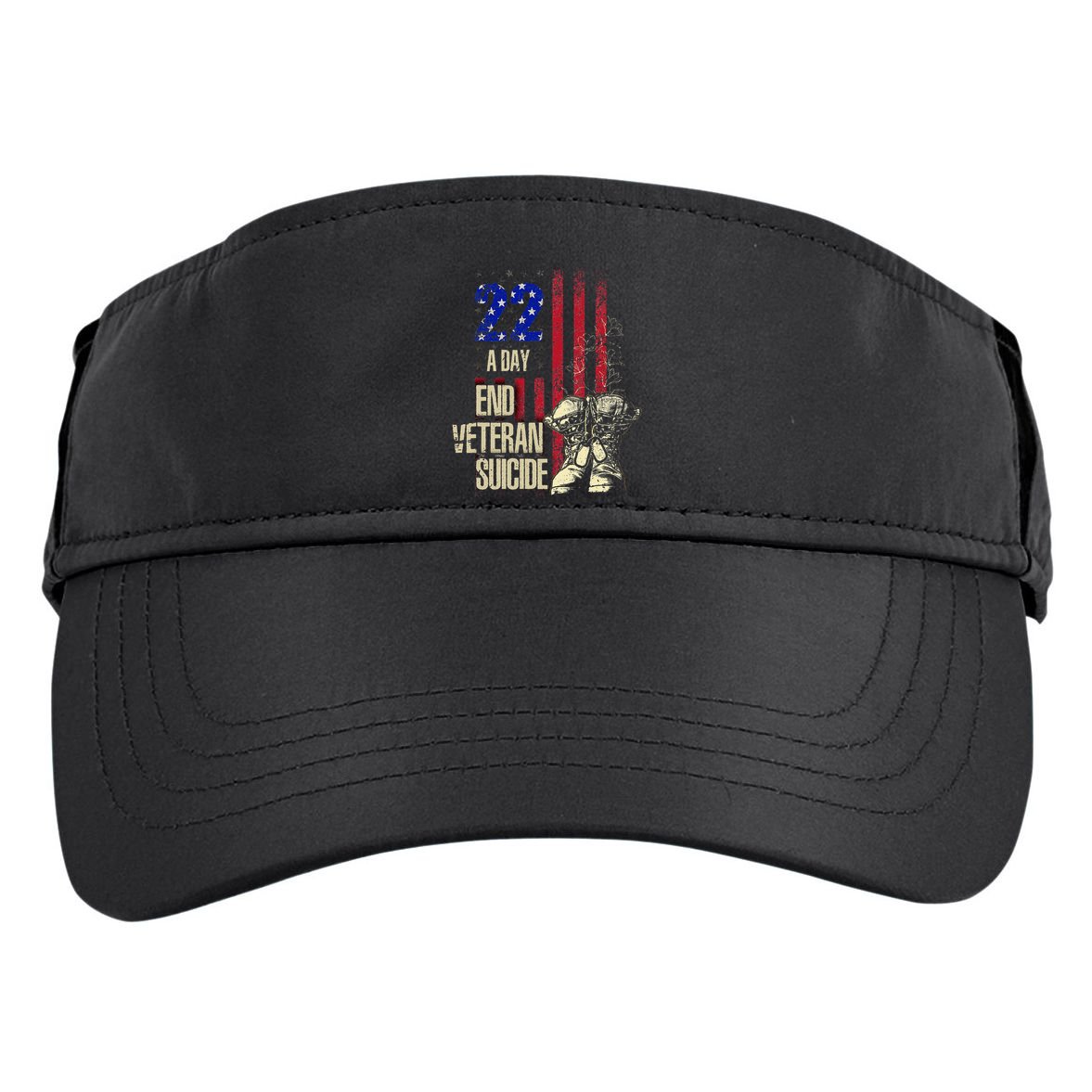 End Veteran Suicide Awareness 22 A Day Patriotic Us Flag Adult Drive Performance Visor