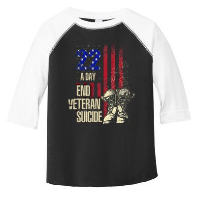 End Veteran Suicide Awareness 22 A Day Patriotic Us Flag Toddler Fine Jersey T-Shirt
