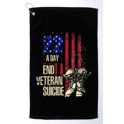 End Veteran Suicide Awareness 22 A Day Patriotic Us Flag Golf Towel