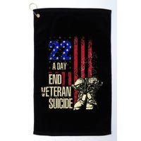 End Veteran Suicide Awareness 22 A Day Patriotic Us Flag Golf Towel