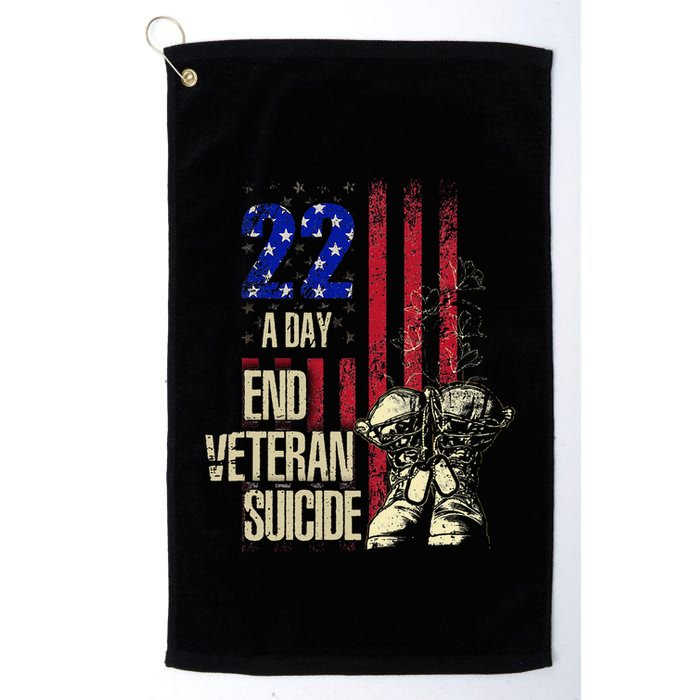 End Veteran Suicide Awareness 22 A Day Patriotic Us Flag Golf Towel